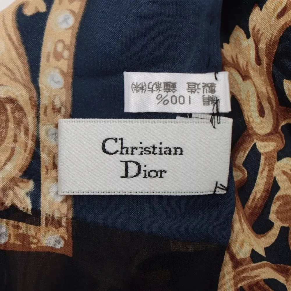 Christian Dior Sil Scarf - Navy